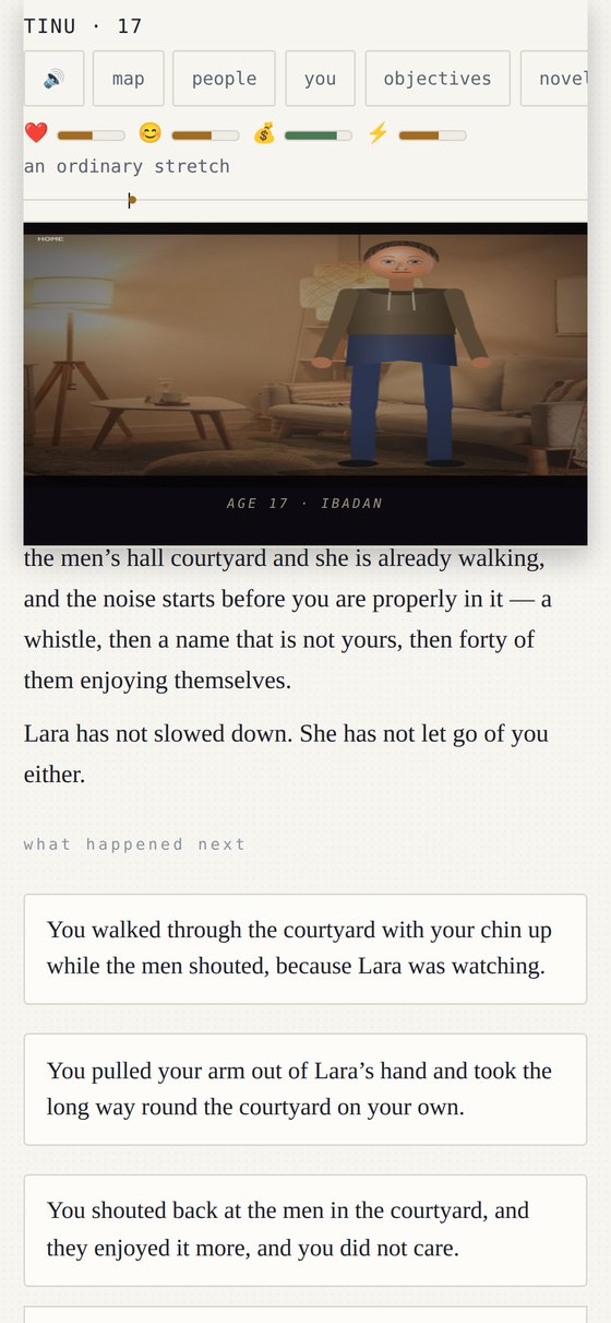 One Life on a phone: a scene and the choices beneath it.